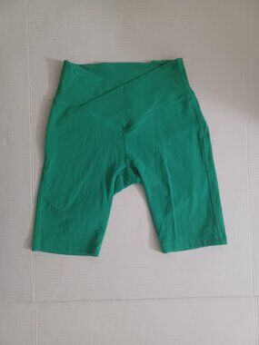 VICTORIA'S SECRET PINK HIGH WAIST V CROSSOVER BIKE SHORTS GREEN SIZE XS